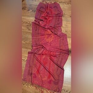 Elegant Red Paisley Scarf